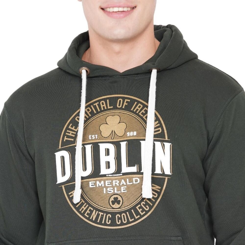 Unisex Capital Dublin Graphic Hooded Sweatshirt Dark Green Hoodie Pullover